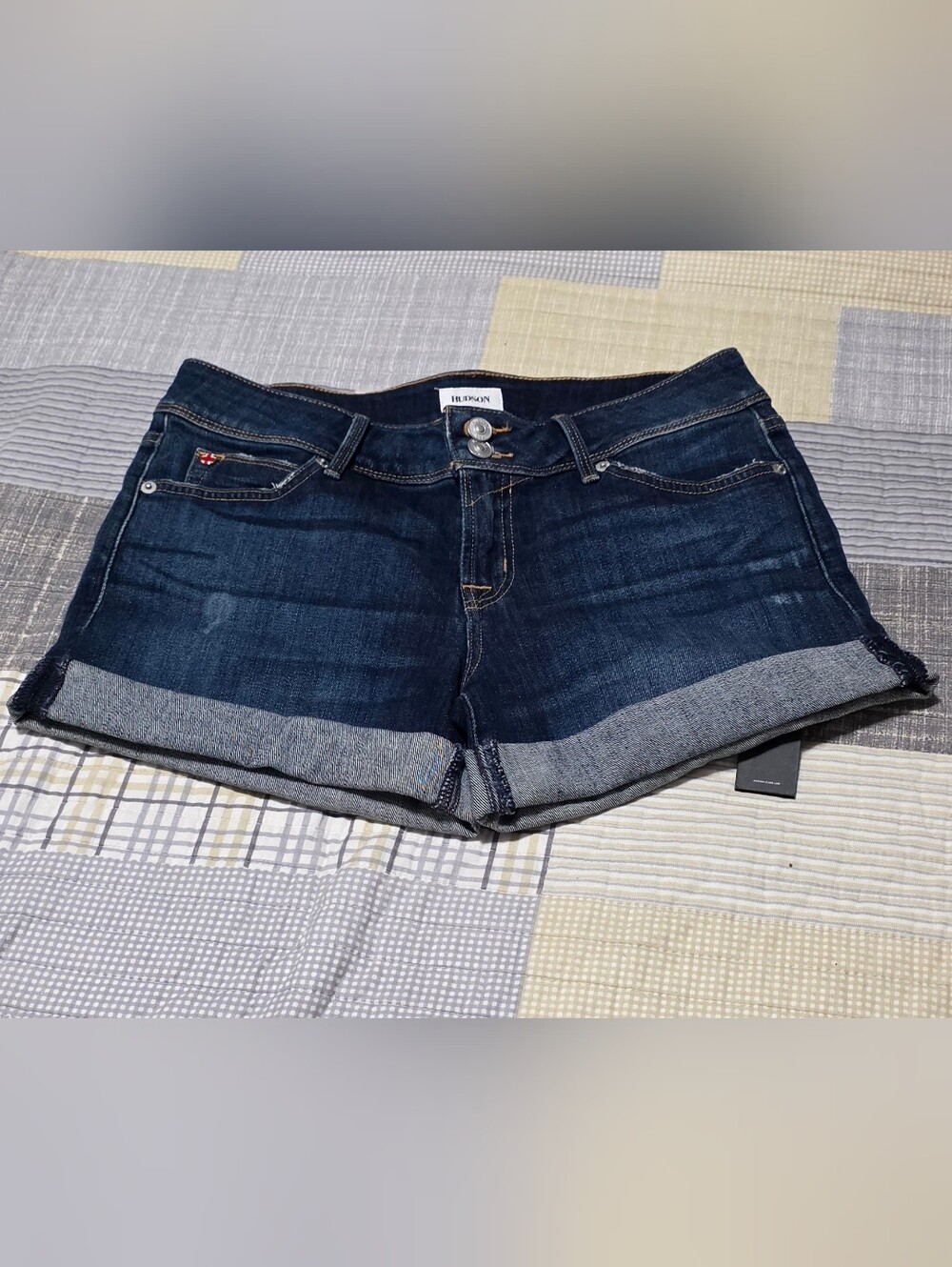 Hudson Jeans Women's Dark Blue Denim Shorts
